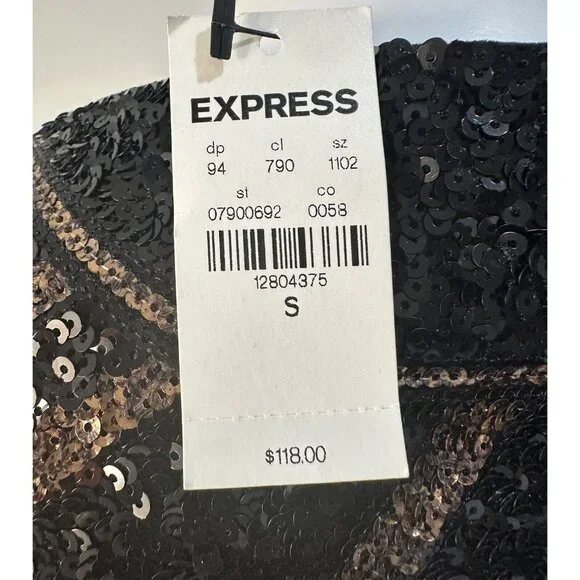 Express Sequined  With Velvet Bling Geometric Dress. Stunning, Perfect,  Holiday - Picture 13 of 16